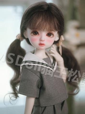 BJD Wig Black-brown Mohair Curls for YOSD Size Ball-jointed Doll
