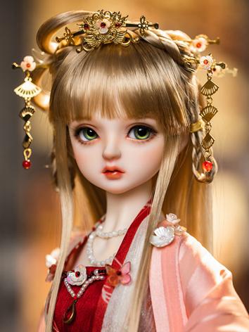 BJD Wig Gold Long Hair Rwigs45-50 for MSD Size Ball-jointed Doll