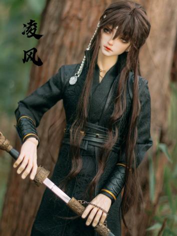 BJD Clothes Black/White Stand Collar Ancient Costume for SD/70/75cm Size Ball-jointed Doll