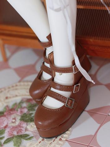 BJD Shoes Brown Platform Sandals for MSD Size Ball-jointed Doll