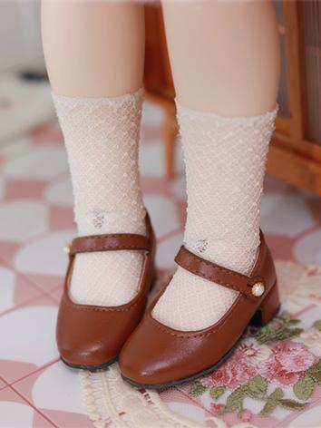 BJD Shoes Brown/Black Buckle Shoes for MSD Size Ball-jointed Doll