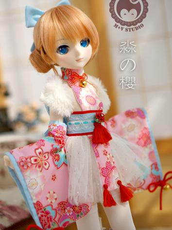 BJD Clothes Pink Kimono Suit for MDD/MSD Size Ball-jointed Doll