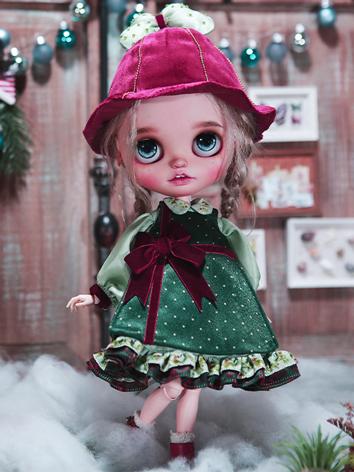 BJD Clothes Christmas Present Dress Suit for OB24/Blythe/OB27/YOSD/MSD Size Ball-jointed Doll