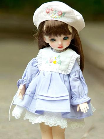 BJD Clothes 1/6 Light Blue Dress Set for YOSD Size Ball-jointed Doll