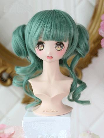 BJD Wig Gentle Girl Green/Pink Curly Hair for SD/DD Size Ball-jointed Doll