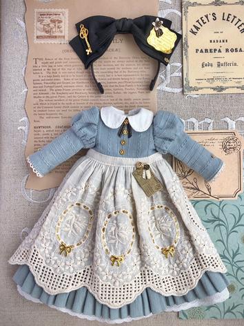 BJD Clothes Retro Dress and Hairband for YOSD/Blythe Size Ball-jointed Doll