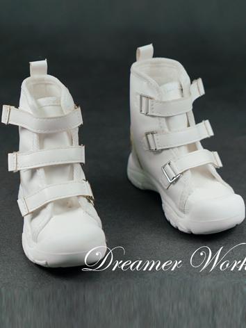 BJD Shoes White High Top Casual Shoes for MSD/70cm Size Ball-jointed Doll