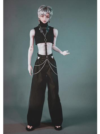 BJD Clothes Male Black Wide Leg Trousers for POPO68/SD17/70cm/75cm Size Ball-jointed Doll