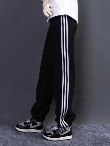 BJD Clothes Black Striped Lounge Pants for SD/MSD/70cm/75cm Size Ball-jointed Doll
