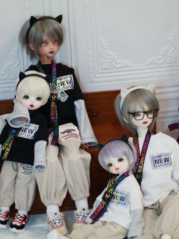 BJD Clothes Black/White Everyday Suit for MSD/MDD/YOSD Size Ball-jointed Doll
