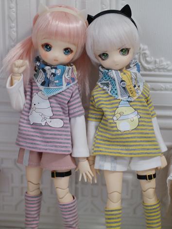 BJD Clothes Pink/Yellow Everyday Suit for YOSD Size Ball-jointed Doll
