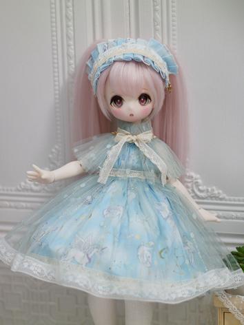 BJD Clothes Blue Dress Outfit for MSD/MDD Size Ball-jointed Doll