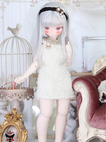 BJD Clothes White Lady Dress Suit for MSD/SD Size Ball-jointed Doll