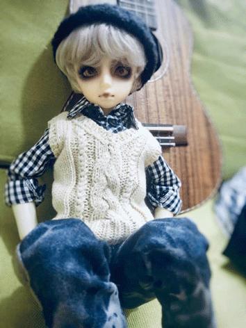 BJD Boy Clothes Beige/Gray Wool Vest for YOSD/MSD/SD/70CM/73CM size Ball-jointed Doll