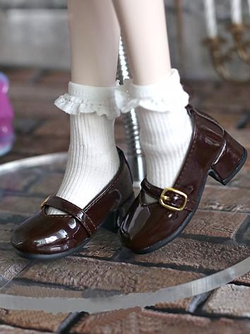 BJD Shoes Black/Brown/White Medium Heel Shoes for SD/DD Size Ball-jointed Doll