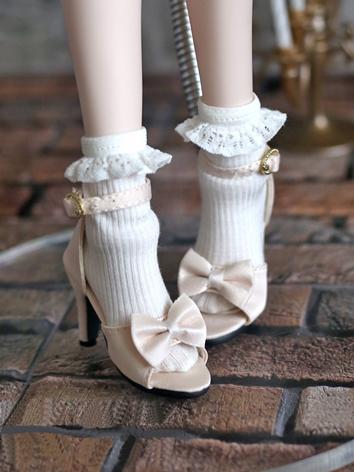 BJD Shoes Beige High Heel Shoes for SD/DD Size Ball-jointed Doll