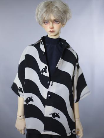 BJD Clothes Black/Red Shirt A422 for MSD/SD/70cm Size Ball-jointed Doll