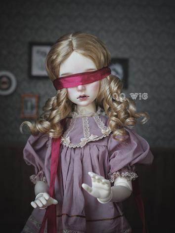 BJD Wig Girl Golden Curly Wig QQ-49 for SD/MSD/YOSD Size Ball-jointed Doll