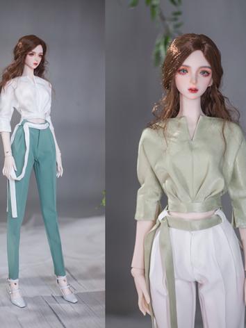 BJD Clothes Girl White/Green Casual Shirt for SD/SD16 Size Ball-jointed Doll