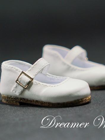 BJD Shoes White/Pink/Black Buckle Shoes for YOSD Size Ball-jointed Doll