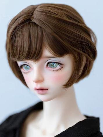BJD Wig Girl Brown Short Hair for SD/MSD Size Ball-jointed Doll