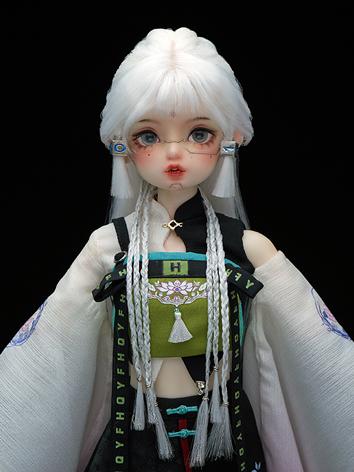 BJD Wig 1/4 Half-tie Double Ponytail Long Hair -Hanbaiyu WG422081 for MSD Size Ball-jointed Doll