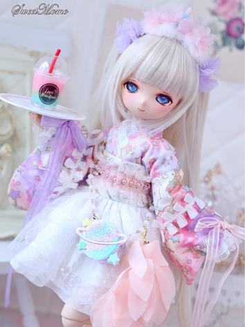 BJD Clothes 1/4 Girls Sweet Kimono Dress Fit for MSD/MDD Size Ball-jointed Doll