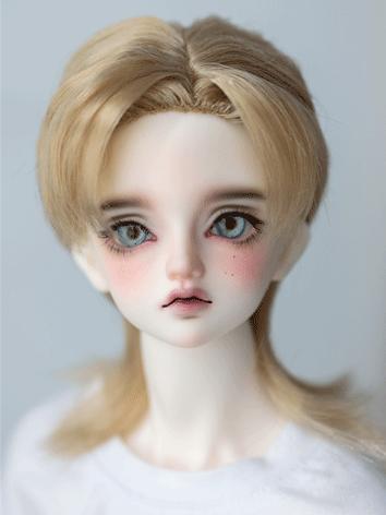 BJD Wig Gold/White/Dark Brown Mid-length Hair for SD/MSD Size Ball-jointed Doll