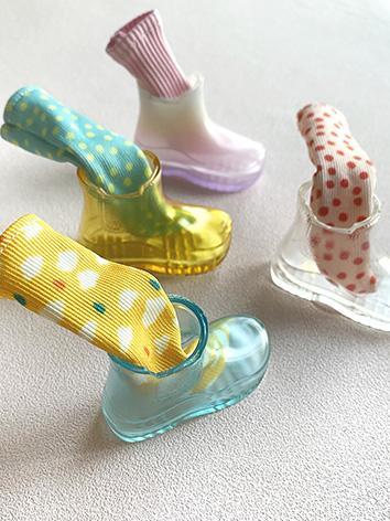 BJD Shoes Transparent Rubber Boots Rain Boots for YOSD Size Ball-jointed Doll