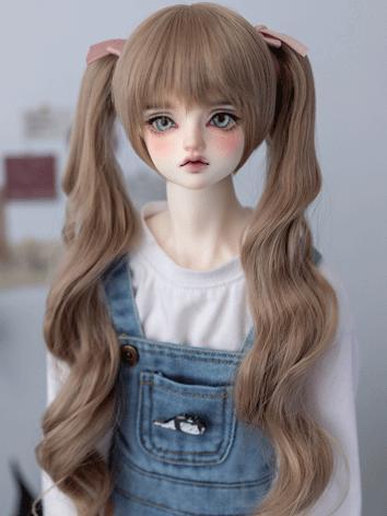 BJD Wig Two Braids Long Curly Hair for SD Size Ball-jointed Doll