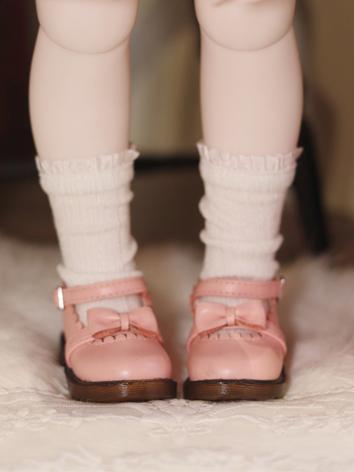 BJD Shoes Leather Shoes with Bow for MSD Size Ball-jointed Doll