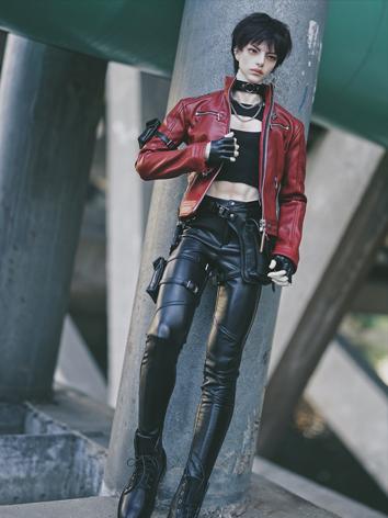 BJD Clothes Male Boy Leather Suit for POPO68 73 ID75 HID Size Ball-jointed Doll