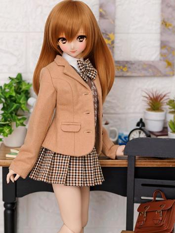 BJD Clothes Brown School Suit Skirt for SD DD Size Ball Jointed Doll