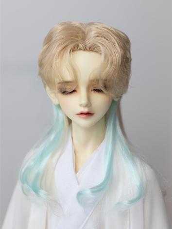 BJD Wig Wolf Tail Highlights Long Curly Hair for SD Size Ball Jointed Doll
