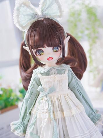 BJD Wig Double Ponytail Hair Two Dimensional for SD Size Ball Jointed Doll