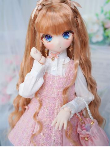 BJD Wig Milk Silk Bow Big Wave Multi-color Hair for SD MSD YOSD Size Ball Jointed Doll