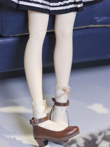 BJD Round Head High Heel  Small Leather  Doll Shoes for MSD Size Ball Jointed Doll