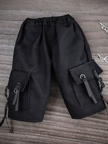 BJD Black Cargo Shorts for MSD/YOSD Size Ball Jointed Doll
