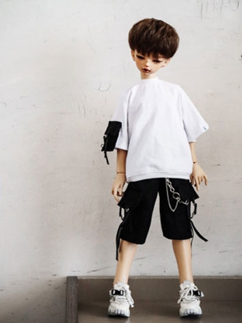 BJD Trousers and White T-shirt for MSD/YOSD Size Ball Jointed Doll