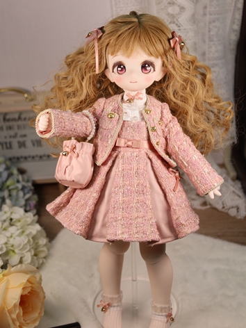 BJD Clothes Coat Dress Bag Suit for MSD MDD Size Ball Jointed Doll