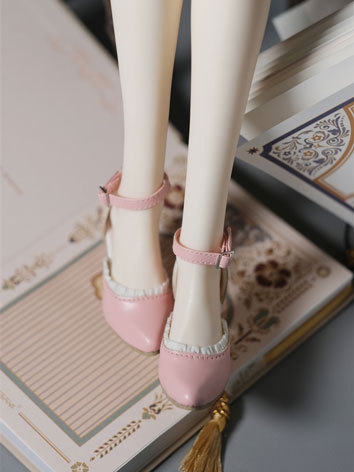 BJD Doll Leather Lace Line Buckle High Heel Shoes for SD Size Ball Jointed Doll