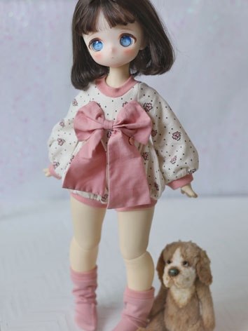 BJD Doll Clothes Big Bow Onesie  for MSD/YOSD Size Ball Jointed Doll