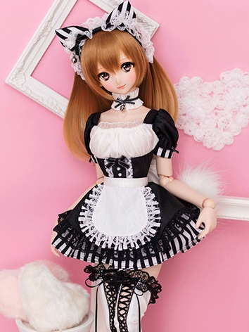 BJD Clothes Maid Dress Suit for MSD MDD SD DD Size Ball Jointed Doll