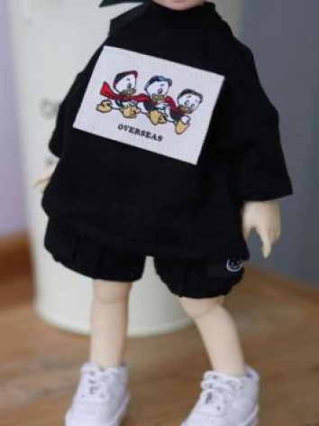 BJD Doll Black T-shirt for MSD/YOSD Size Ball Jointed Doll