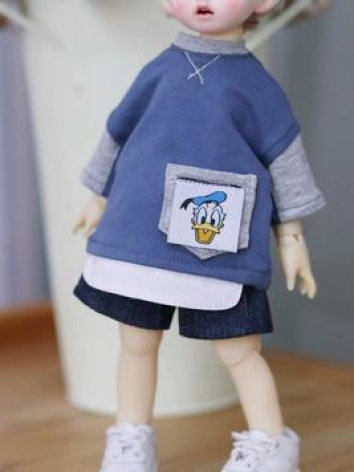 BJD Doll Blue T-shirt for MSD/YOSD Size Ball Jointed Doll