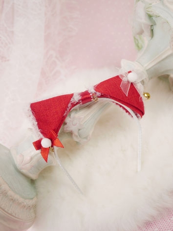 BJD Fur Edge Cat Ear Bow Headband for SD/MSD Size Ball Jointed Doll