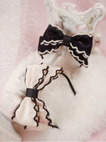 BJD Doll Black and White Bow Headband for SD/Blythe Size Ball Jointed Doll