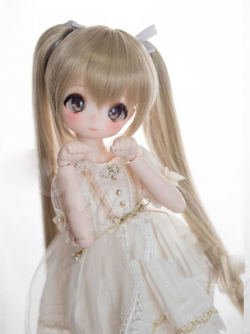 BJD Doll Wig Double Ponytail Straight Hair for YOSD Size Ball Jointed Doll