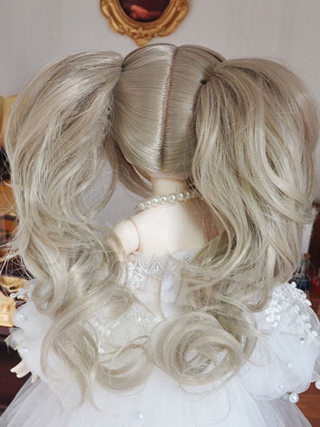 BJD Doll Wig Double Ponytail Hair for SD Size Ball Jointed Doll
