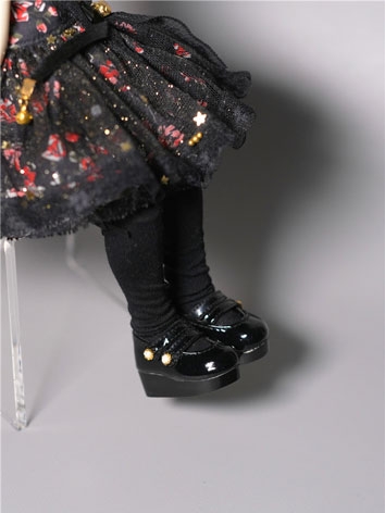 BJD Shoes Sponge Bottom Patent leather Shoes  with Double Pearl Buckle for MSD/YOSD Size Ball Jointed Doll